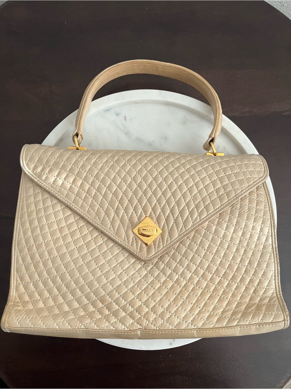 Bally Vintage Quilted Top-Handle Handbag